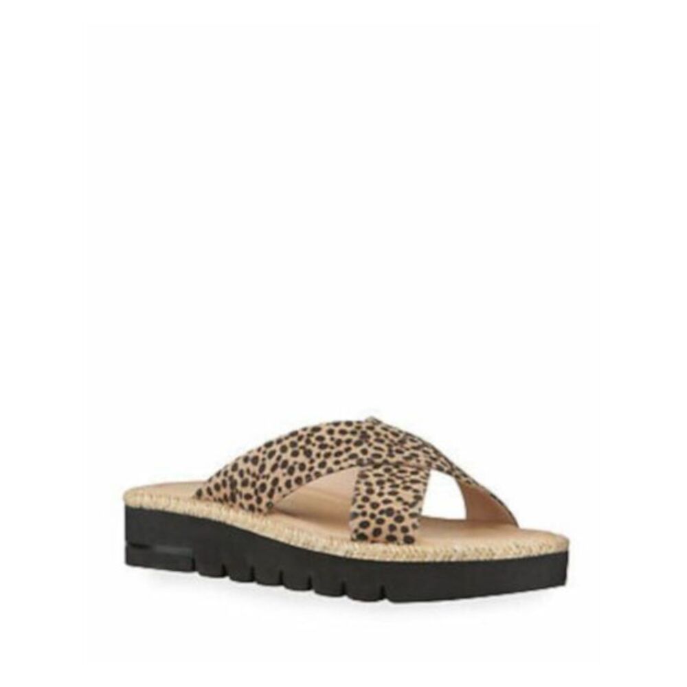 STUART WEITZMAN Womens Brown 1/2" Platform Roza Wedge Slide Sandals 5 B